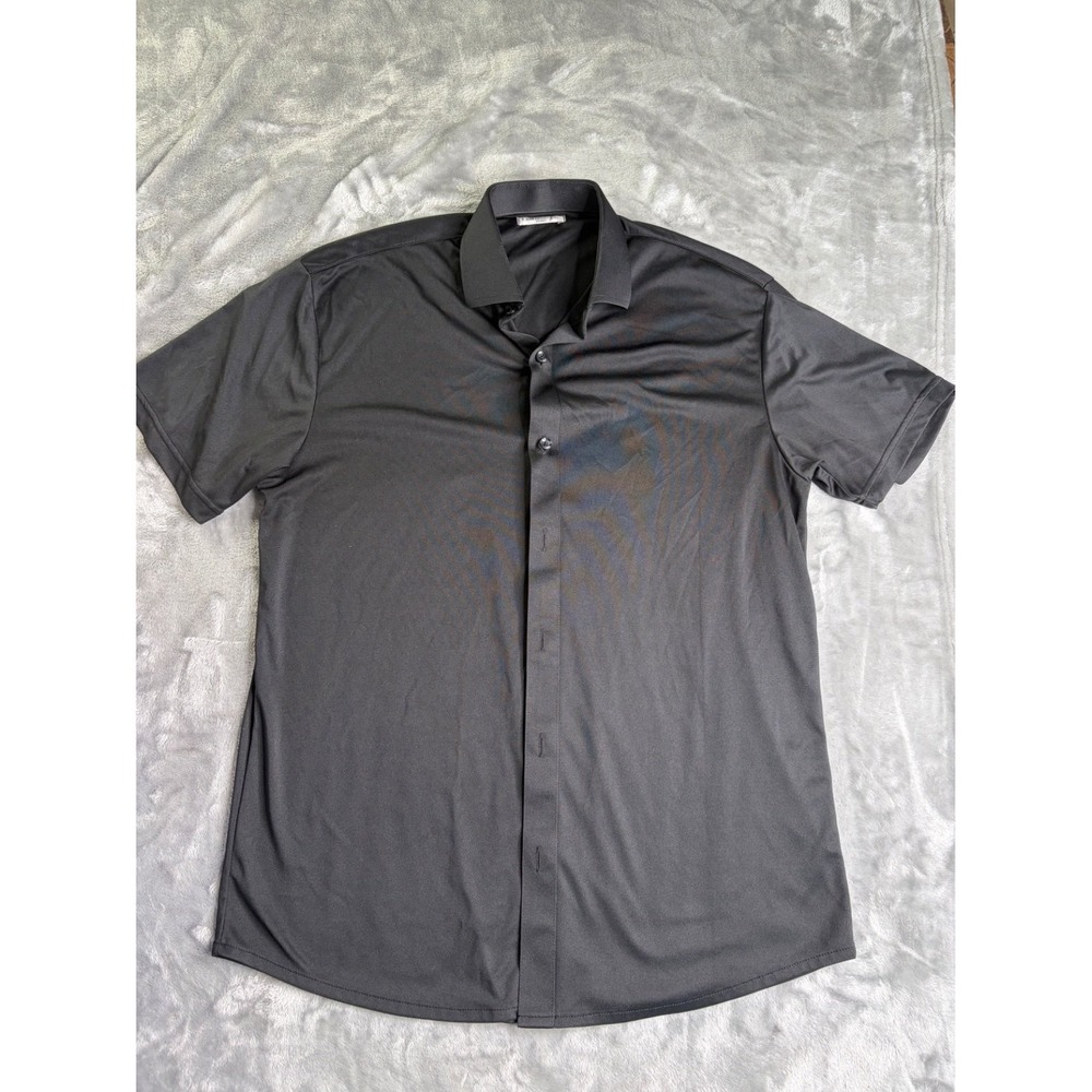 Collars & Co. The Dress Collar Polo Men's Casual Button-Down Shirt M Black